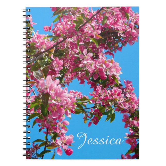 Blossom and Blue Sky Personalised Notebook (Front)