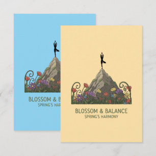 Blossom & Balance   Yoga Tree Pose Spring Harmony Thank You Card