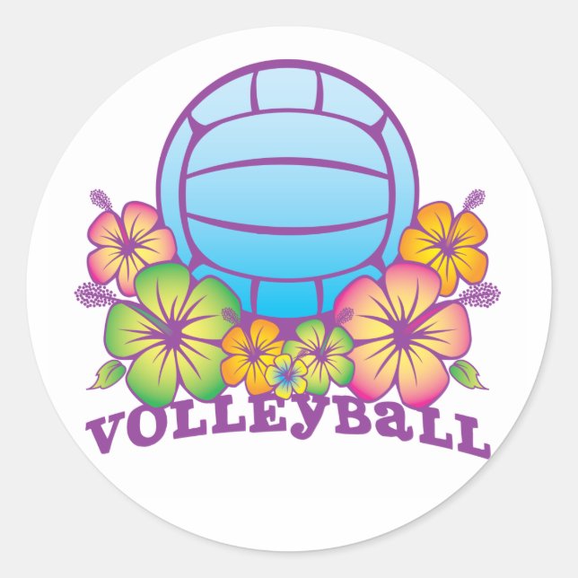 Blossom Beach Volleyball Classic Round Sticker (Front)
