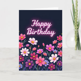 Blossom Birthday Dark Card