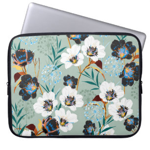 Blossom Botanical Vintage Floral Pattern Laptop Sleeve