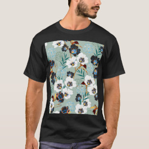 Blossom Botanical Vintage Floral Pattern T-Shirt