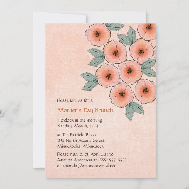 Blossom Bouquet Fête des Mères Brunch Invitations (Devant)