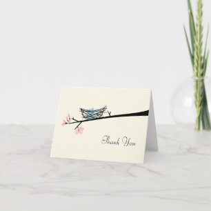 Blossom Branch and Nest Thank You Card