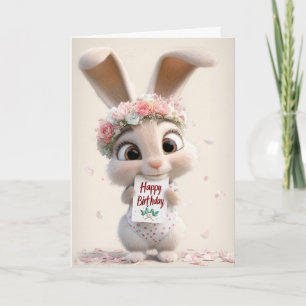 Blossom Bun Birthday Wishes Card