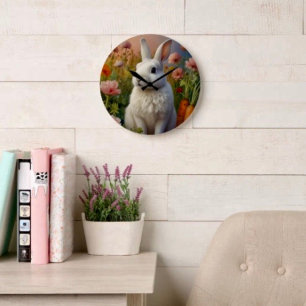 Blossom Bunny & Carrot Patch Clock 