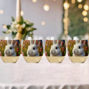 Blossom Bunny & Carrot Patch Drinkware Set Stemless Wine Glass
