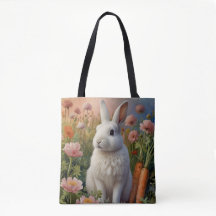 Blossom Bunny & Carrot Patch Tote Bag