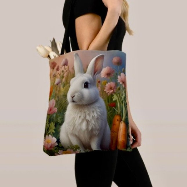 Blossom Bunny & Carrot Patch Tote Bag (Creator Uploaded)