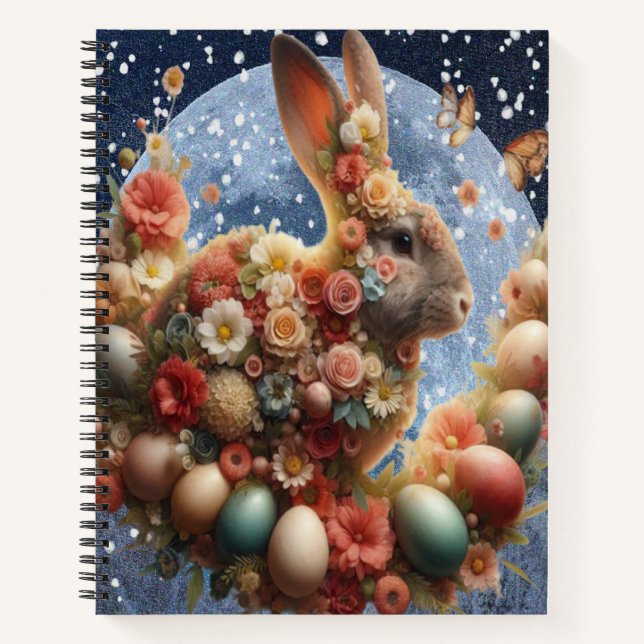 Blossom Bunny Easter  Notebook (Front)