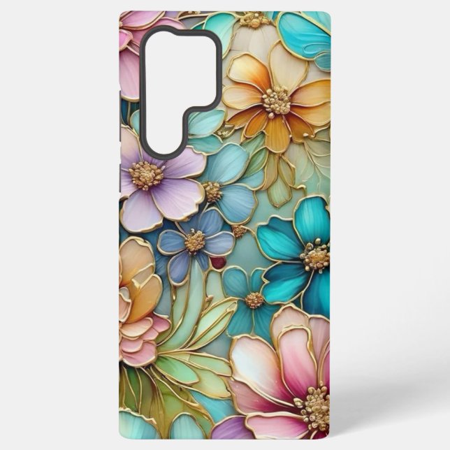 "Blossom Charm: Elegant Floral Mobile Back Cover" Samsung Galaxy S22 Ultra Case (Back)