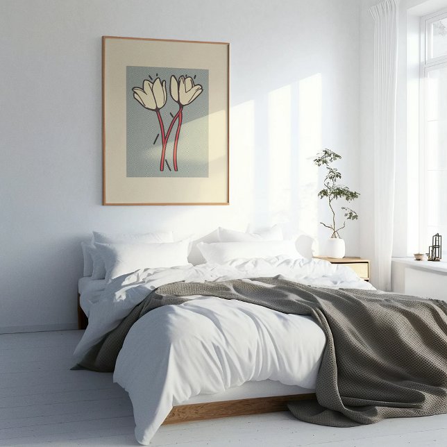 Blossom Duo: Simple Elegance in Bloom Poster (Creator Uploaded)