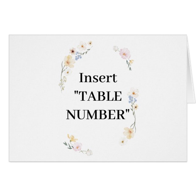 Blossom Elegance Florals Multi Colour Table number (Front Horizontal)