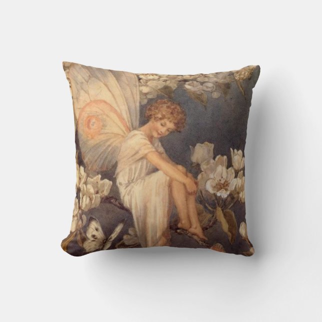 Blossom Fairy Throw Pillow (Front)