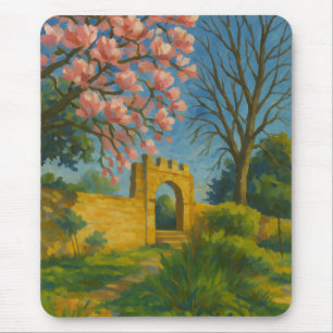 Blossom Gate – Enchanted Garden Painting Mouse Pad