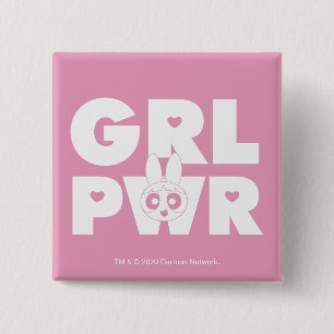 Blossom: Girl Power 2 Inch Square Button