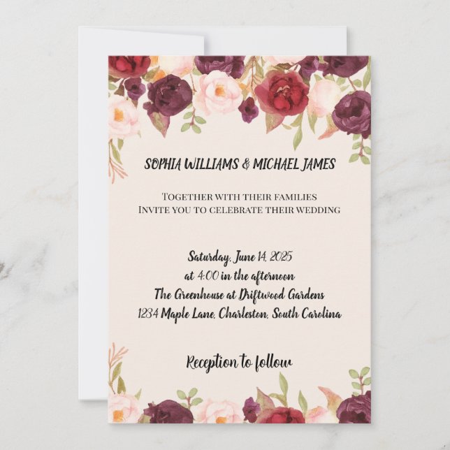 Blossom Harmony Invitation (Front)