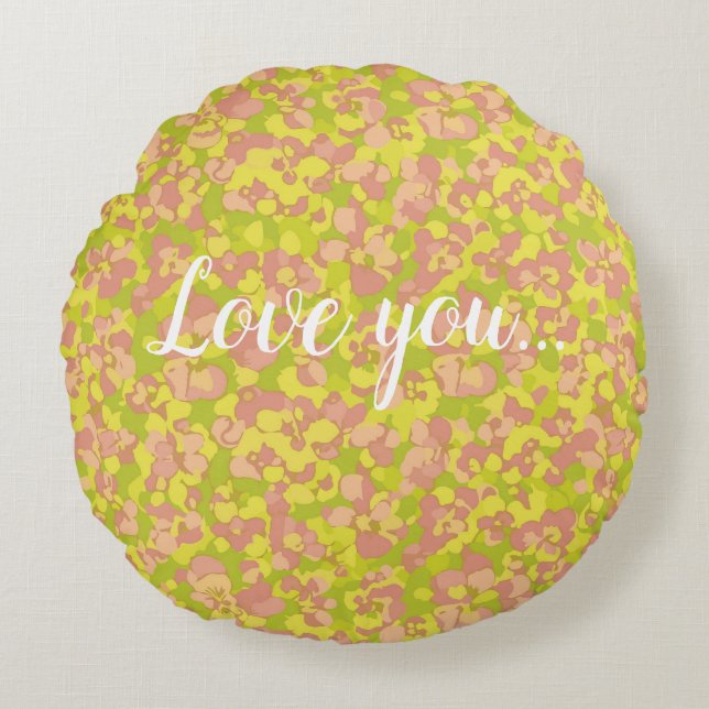 Blossom Haze Round Pillow (Front)
