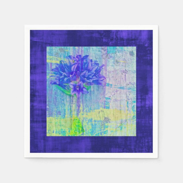 Blossom in Blue Violet Framed Napkin (Front)