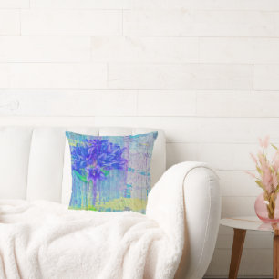 Blossom in Blue Violet Throw Pillow