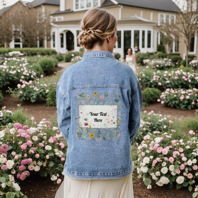Blossom in Style: Customizable Denim Jacket (Wedding Back)