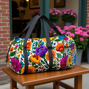 Blossom Journey Floral Pattern Duffle Bag