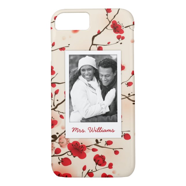 Blossom Oriental Style Painting | Add Photo Case-Mate iPhone Case (Back)