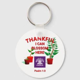 Blossom Planted Here Christian Church ADD LOGO Keychain