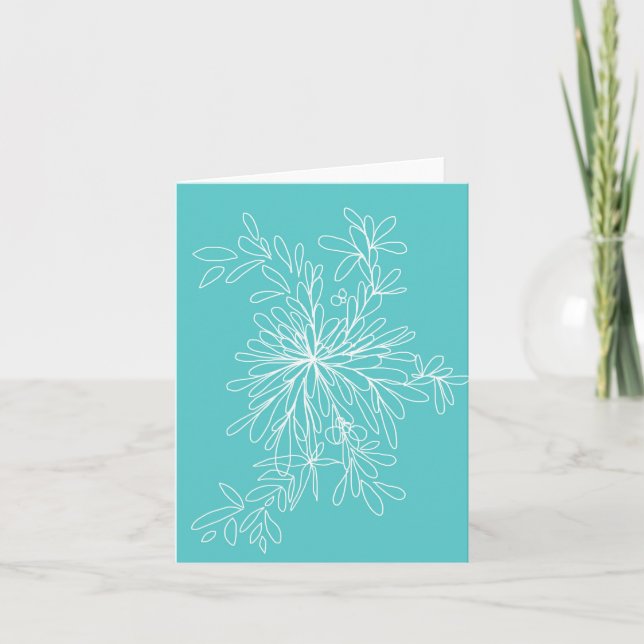 Blossom Pop Aqua-Notecard Card (Front)