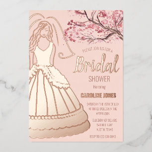 Blossom Rose Gold Foil Floral Dress Bridal Shower