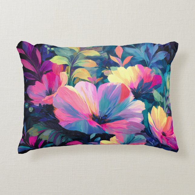 Blossom Rush Spring Floral Garden  Accent Pillow (Front)