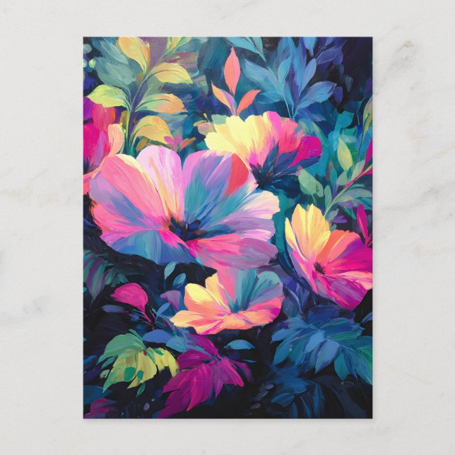 Blossom Rush Spring Floral Garden Announcement Postcard (Front)