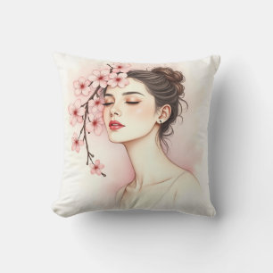 Blossom Serenity – Feminine Floral Throw Pillow