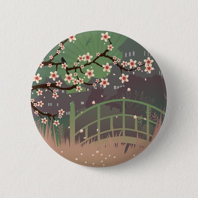Blossom Sundown 2 Inch Round Button (Front)