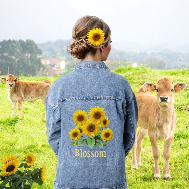 Blossom Sunflowers Denim Jacket (Creator Uploaded)