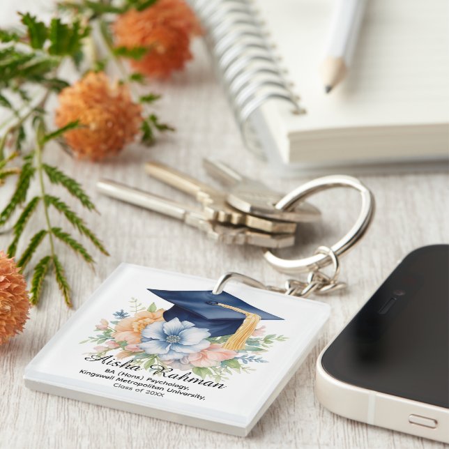🎓Blossom & Tassel Graduation Keychain (Front Right)