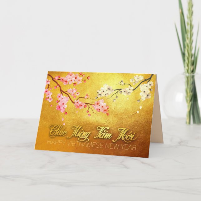 Blossom Tet Hoa Anh Dao Vietnamese New Year GC Holiday Card (Front)