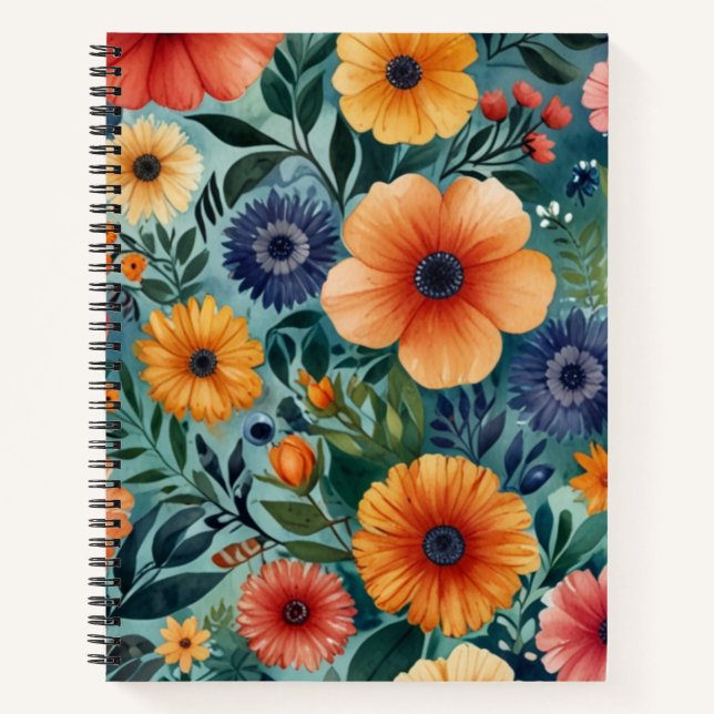 Blossom-Themed Spiral Notebook (Front)