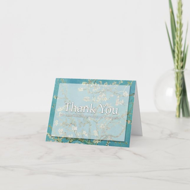 Blossom Van Gogh Sympathy Thank You Note card (Front)