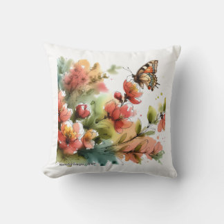 Blossom Whispers Throw Pillow