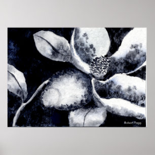 "Blossom White" Floral Poster