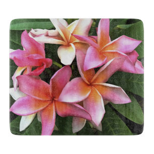 Blossom Wreath Of Pale Pink Frangipani Cutting Board