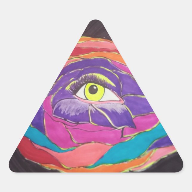 Blossomed Excellence  Triangle Sticker (Front)