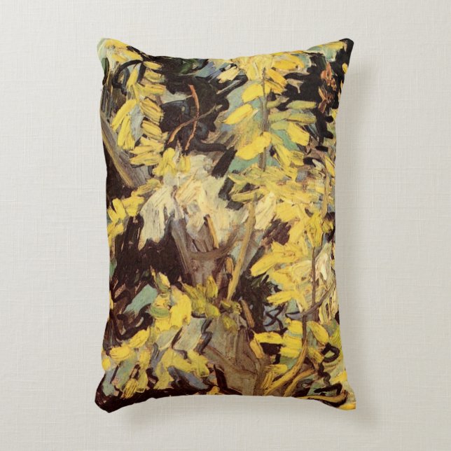 Blossoming Acacia Branches by Vincent van Gogh Accent Pillow (Front(Vertical))