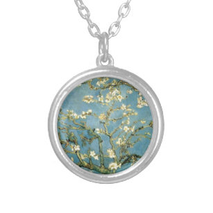 Blossoming Almond Tree by Van Gogh Silver Plated Necklace