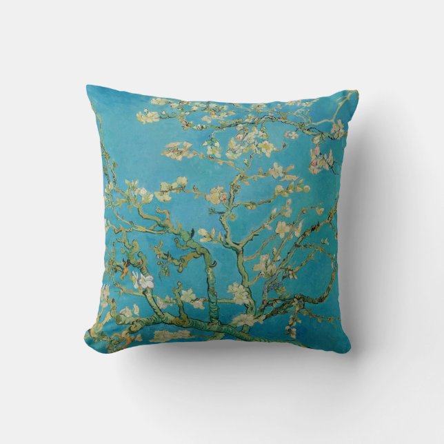 Blossoming Almond Tree by Van Gogh Throw Pillow (Front)
