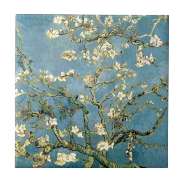 Blossoming Almond Tree by Van Gogh Tile (Front)