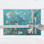 Blossoming Almond Tree by Vincent van Gogh Placemat<br><div class="desc">A placemat with the fine art post-Impressionist oil painting,  Blossoming Almond Tree (1890),  by Vincent van Gogh (1853-1890). An almond tree branch full of blossoms against a backdrop of aqua blue.</div>