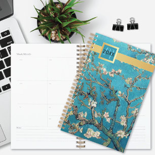 Blossoming Almond Tree Gold Ribbon Van Gogh Planner