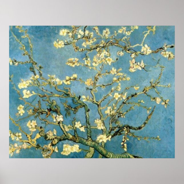 Blossoming Almond Tree Post-Impressionist Poster (Front)